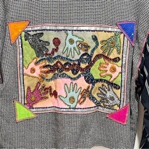FAITH Women’s Multicolor Bali Persian Indian Beaded Panel Art-to-Wear Jacket S